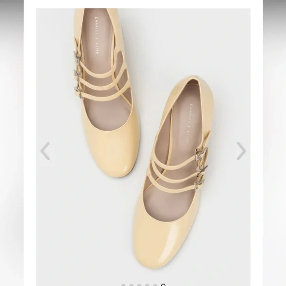 Charles & Keith Claudie Patent Buckle Mary Jane’s Yellow - Picture 3 of 9